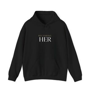 Becoming Her™ Luxury Hoodie – Black & White | Confidence Collection